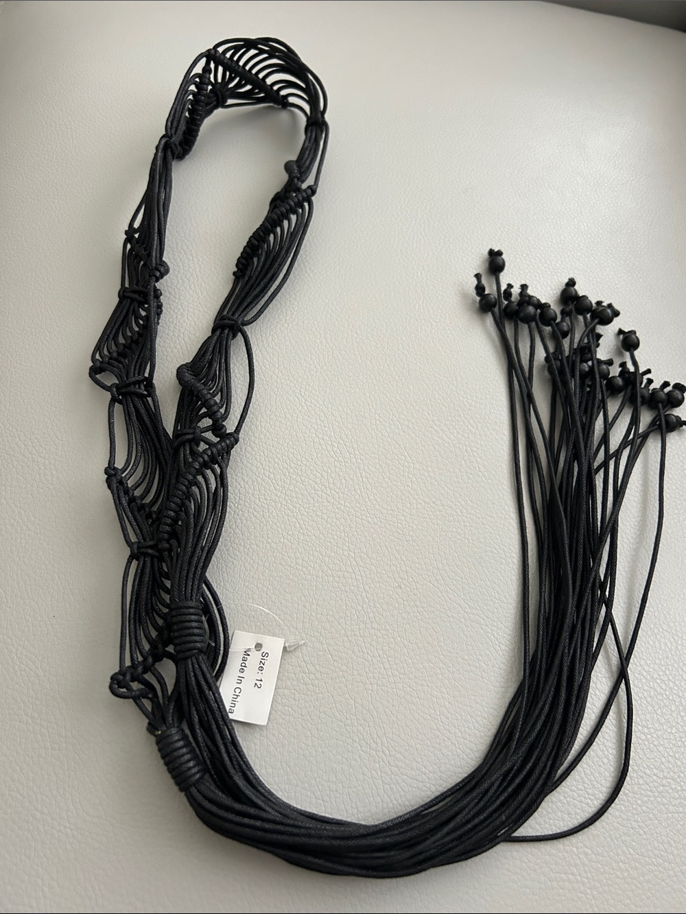Black Multi-Strand Knot Belt